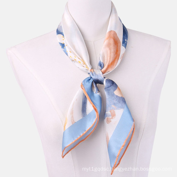 high quality elegant satin 12M/M 100% silk scarves custom made digital print silk scarves